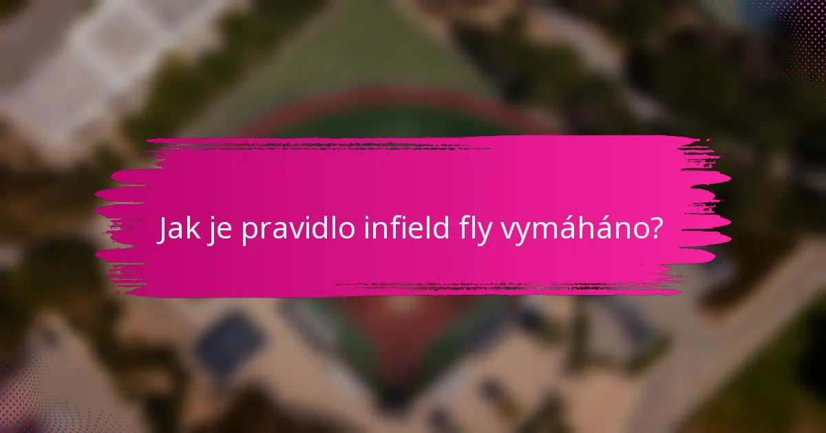 Jak je pravidlo infield fly vymáháno?