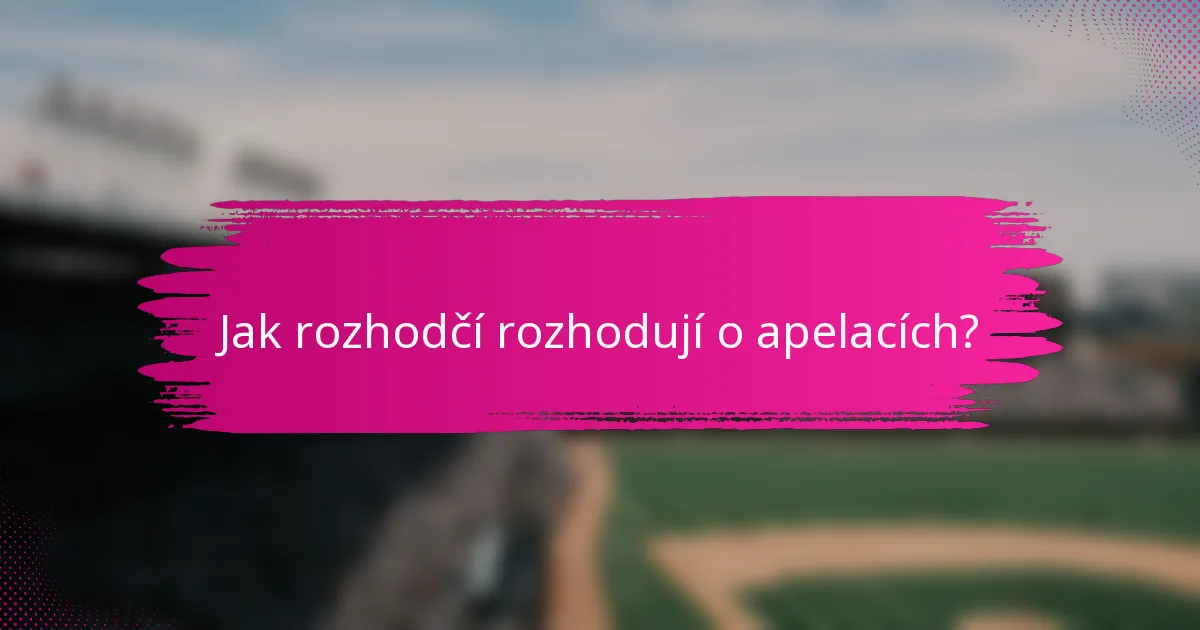Jak rozhodčí rozhodují o apelacích?