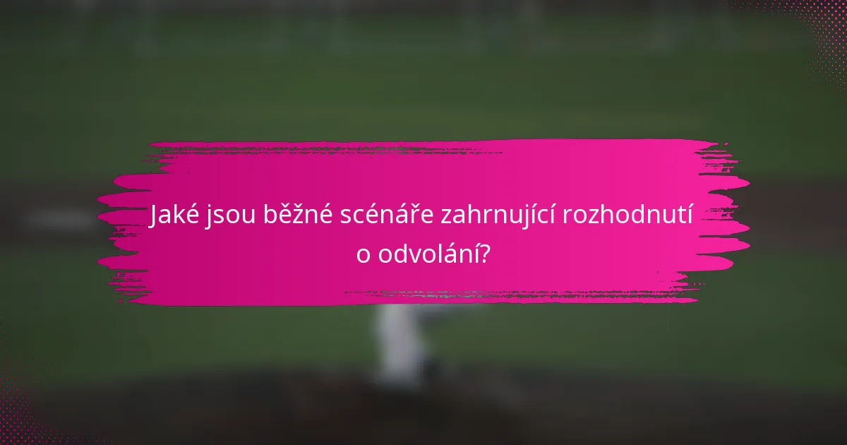 Jaké jsou běžné scénáře zahrnující rozhodnutí o odvolání?