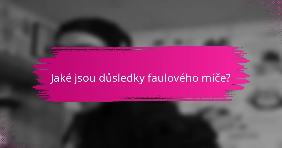 Jaké jsou důsledky faulového míče?